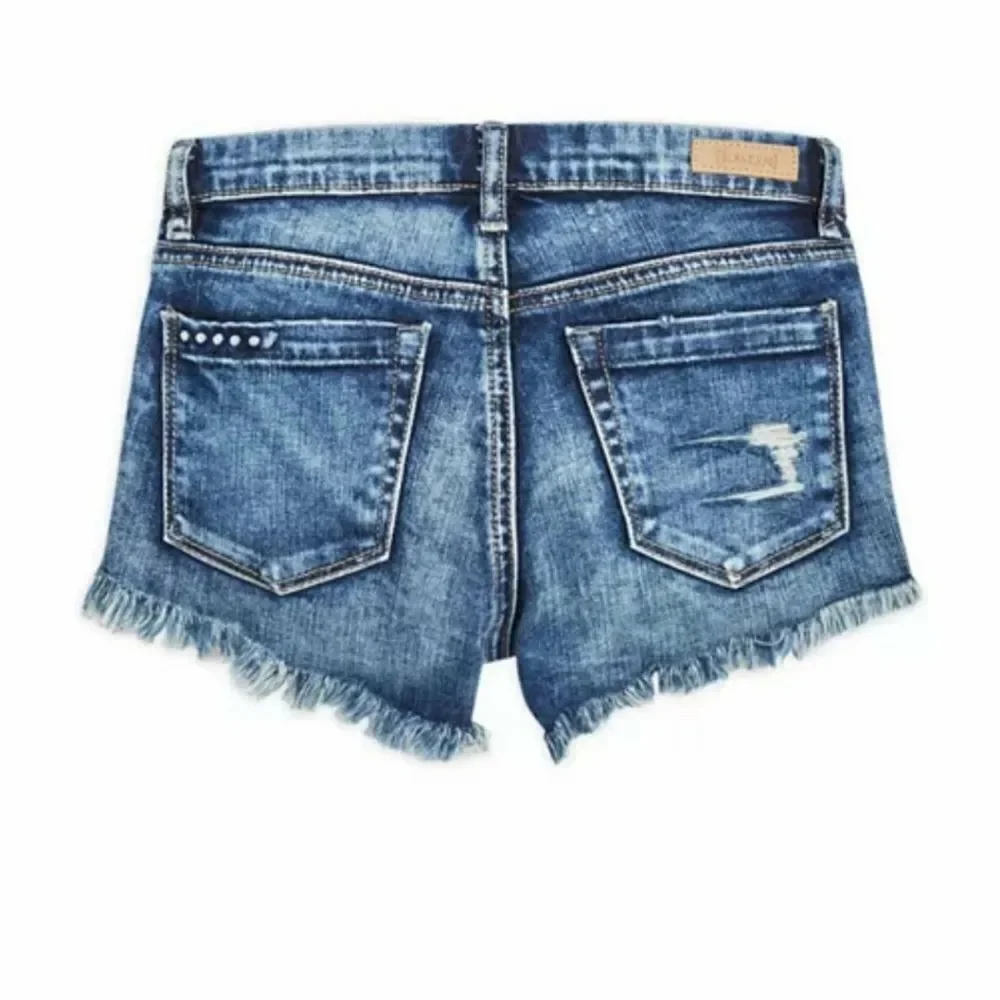 Blank NYC Girls Blue Distressed Denim Shorts